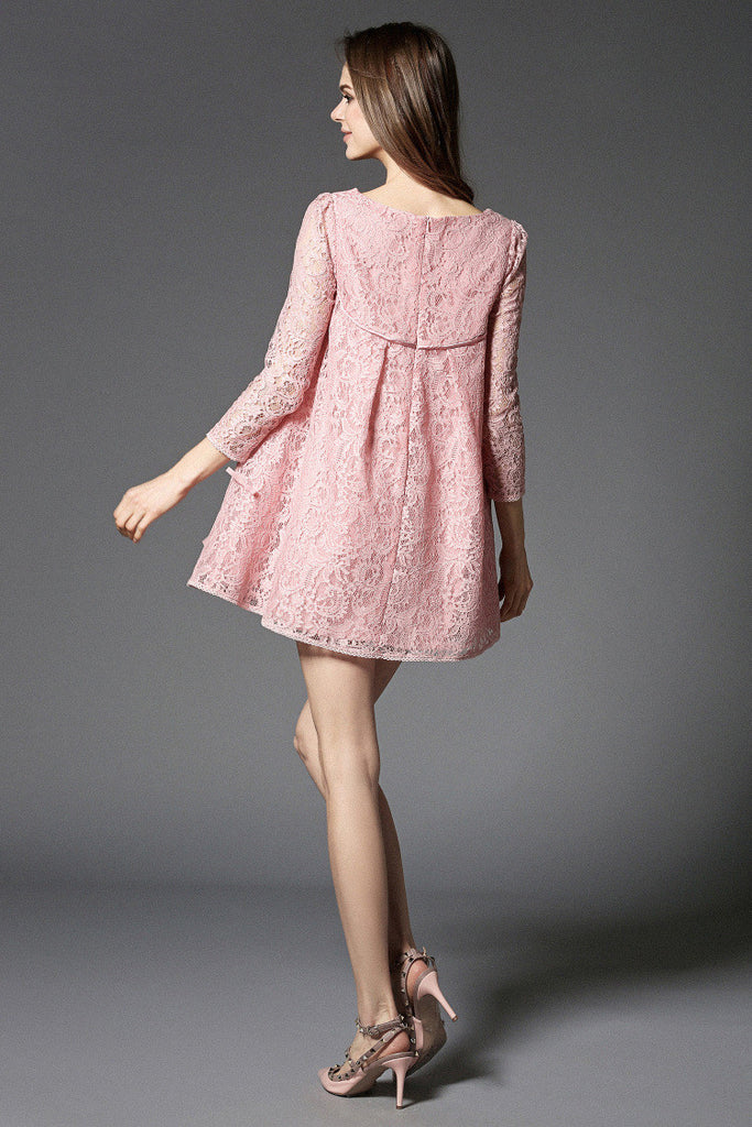 Lace Butterfly Bow A-Line Dress - Dress Album