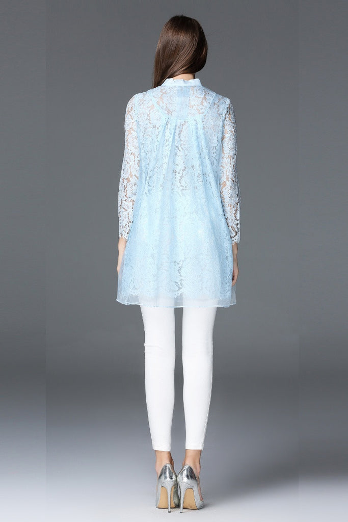 Lace Organza Long Top