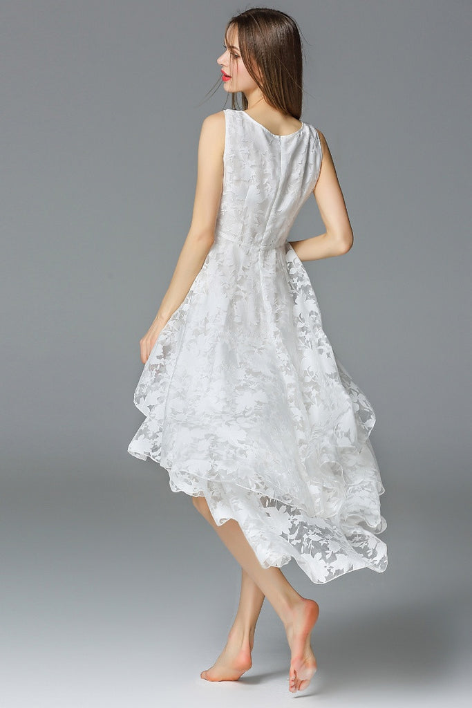 All-Over Lace Hi-Lo Dress - Dress Album