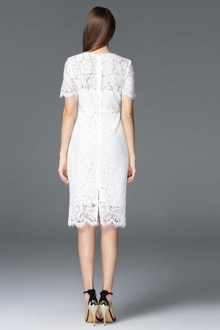 All-Over Lace Short Sleeve Dress XL All-Over Lace Short Sleeve Dress XL
