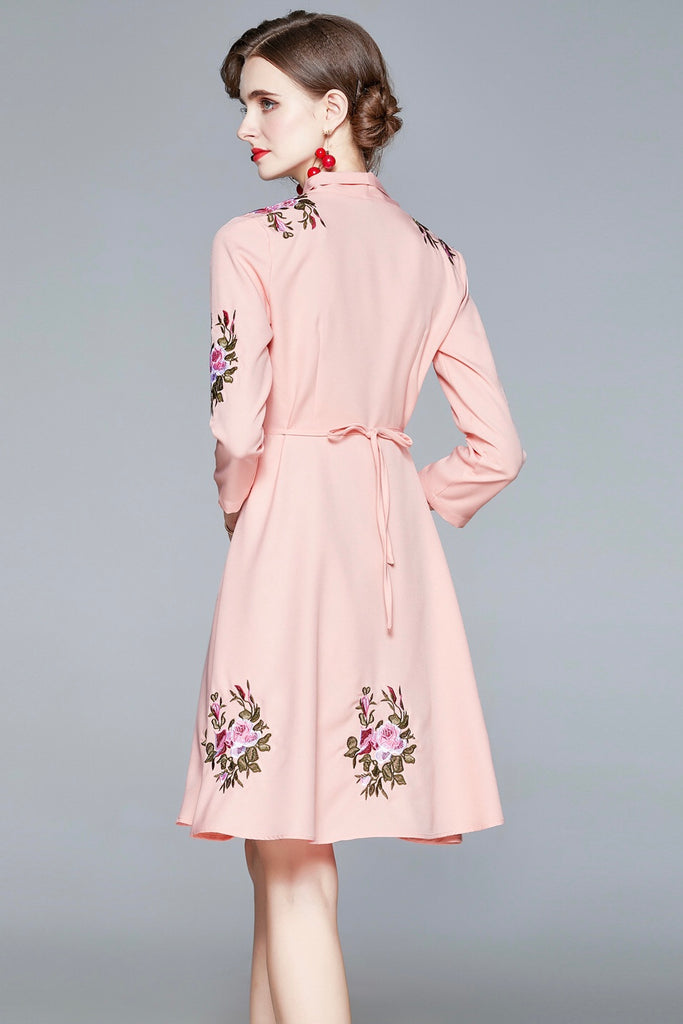 Floral Embroidered Midi Dress