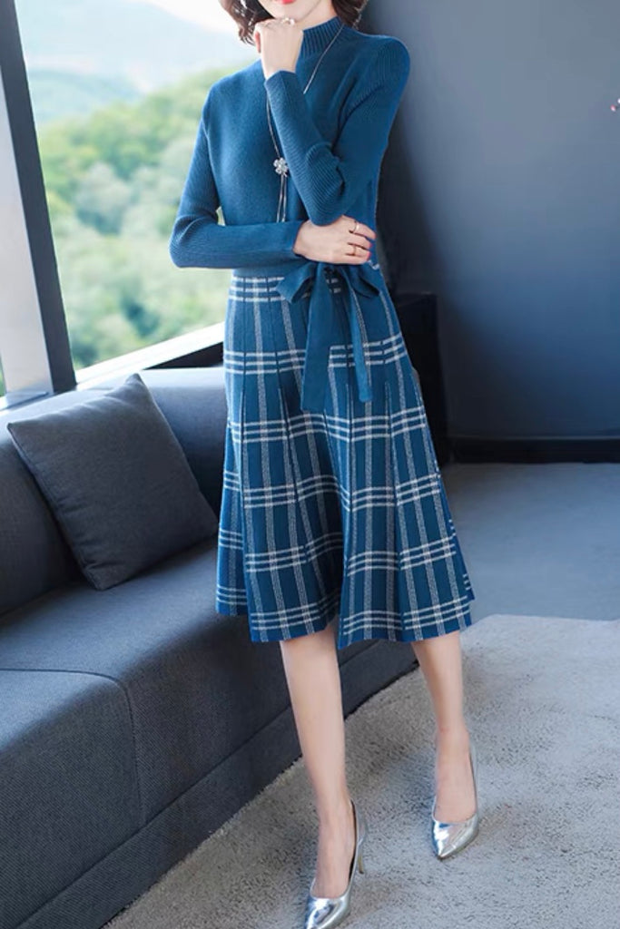 High Neck Sweater Dress