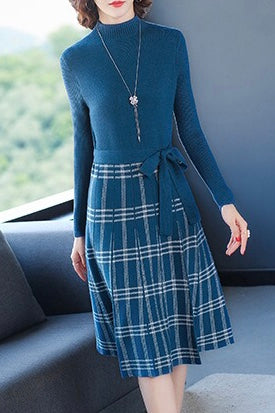 High Neck Sweater Dress