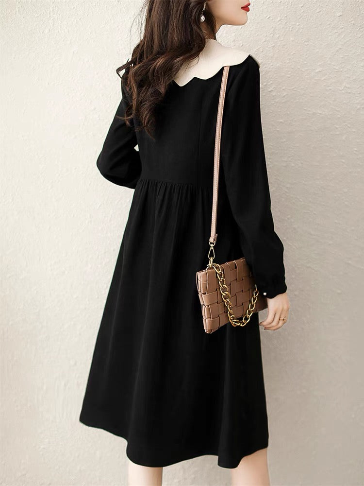 Black Dress W/ Contrast Collar