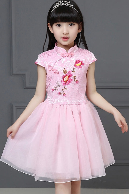 Kid Floral Qipao Dress