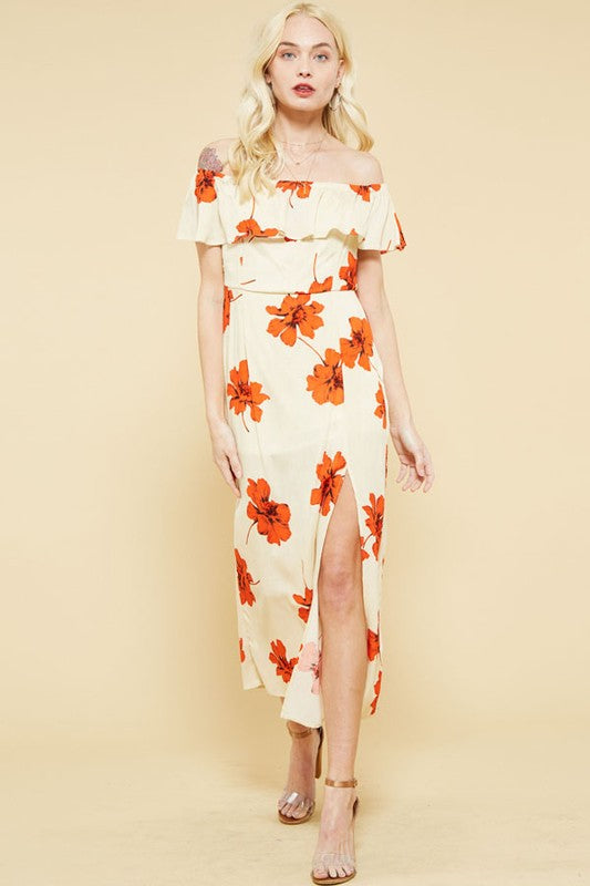 Floral Off Shoulder Dress