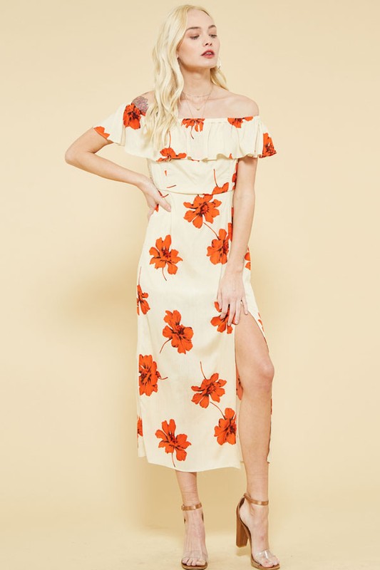 Floral Off Shoulder Dress