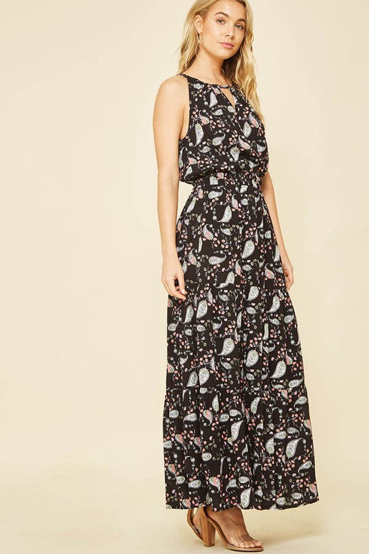 Paisley Print Maxi Dress