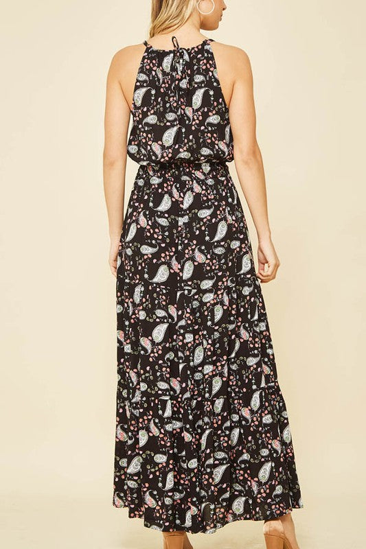 Paisley Print Maxi Dress