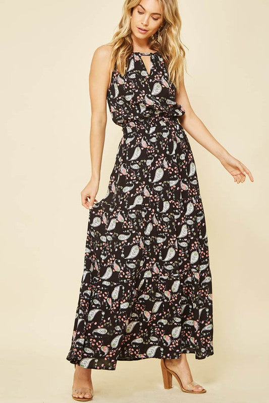 Paisley Print Maxi Dress