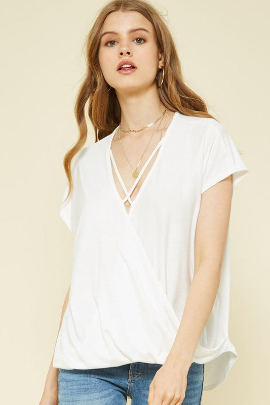 Surplice Front Knit Top