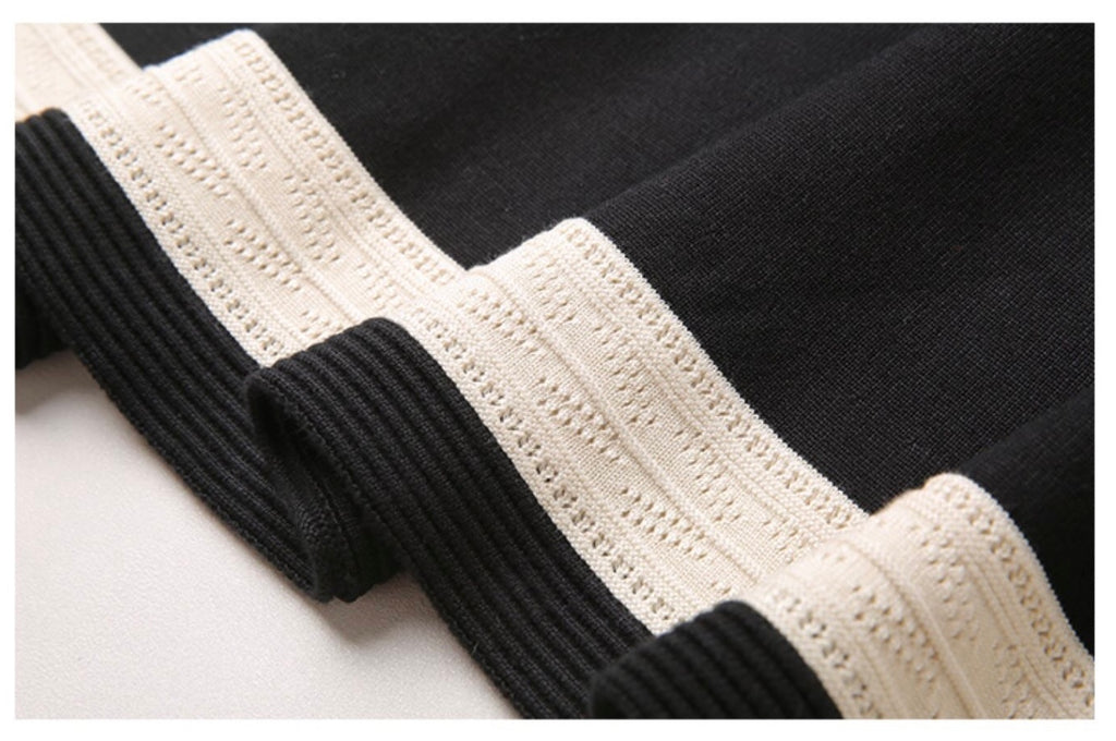 Black Knit Dress W/ Contrast