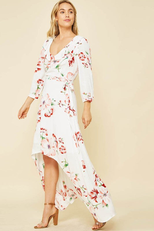 Floral High Low Dress Long Sleeve Dress PROMESA USA Dress Album
