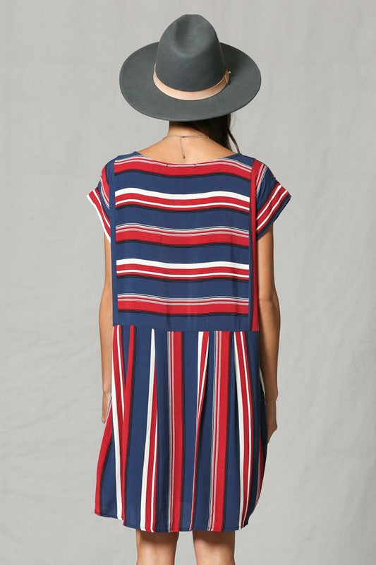 Vertical and Horizontal Stripe Dress