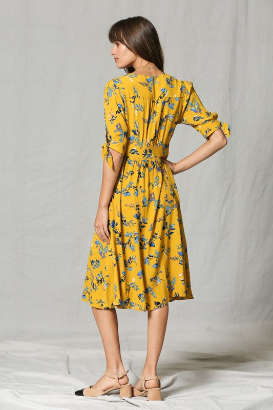 Floral Print Button Down Dress