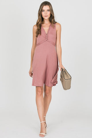 Plunged Neck Mini Dress