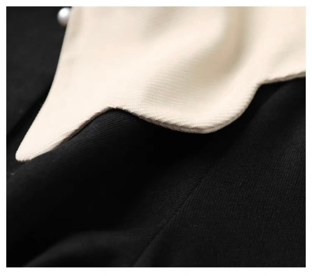 Black Dress W/ Contrast Collar