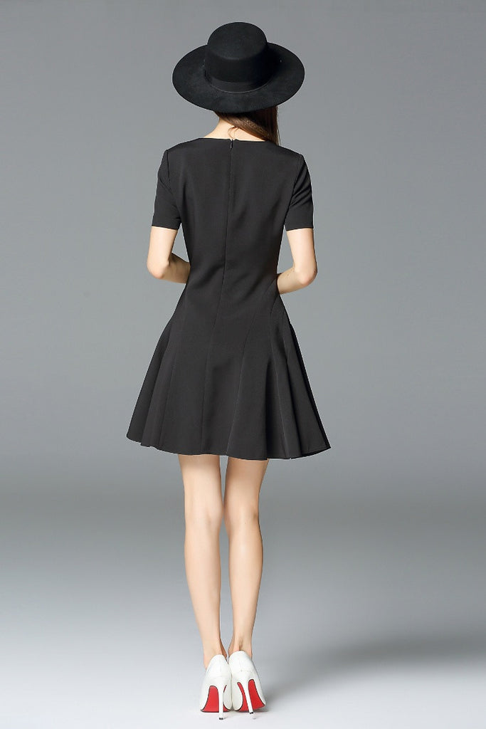 V-Neck A-Line Mini Dress