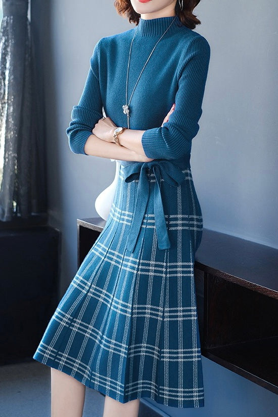 High Neck Sweater Dress
