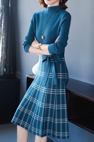 High Neck Sweater Dress