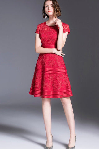 Lace Midi Dress W/ Sequin