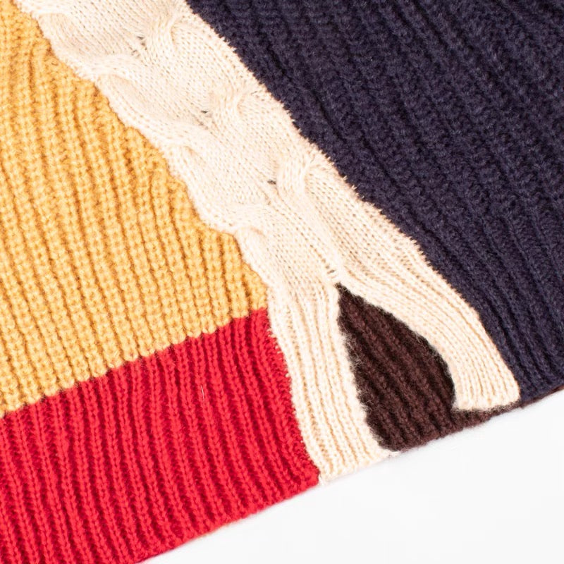 Color Block Wool Sweater