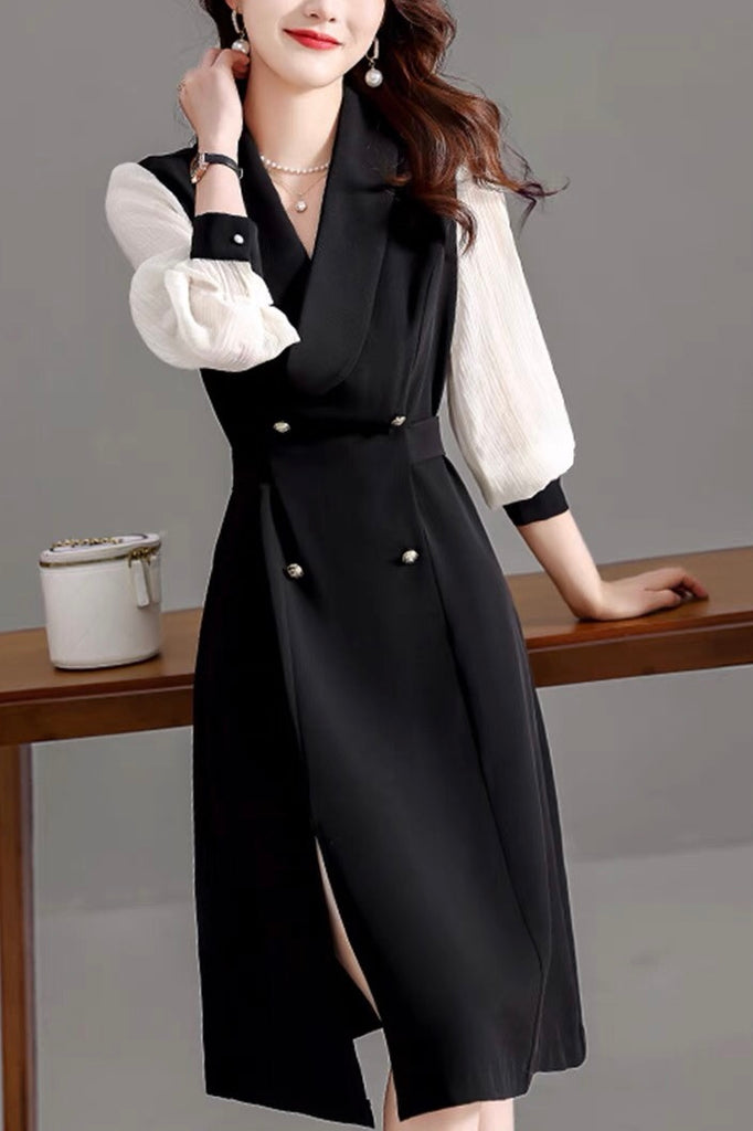 Black Dress W/ White Sleeves