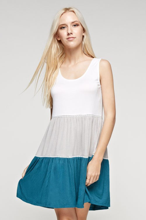 color block jersey dress Colorblock Sheer Jersey Dress: Women's Designer Dresses