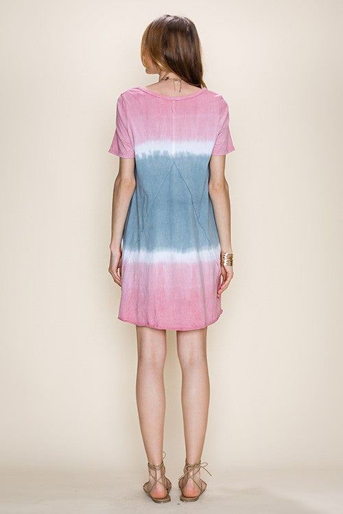 Color Block Garment Dye Tunic - Dress Album
