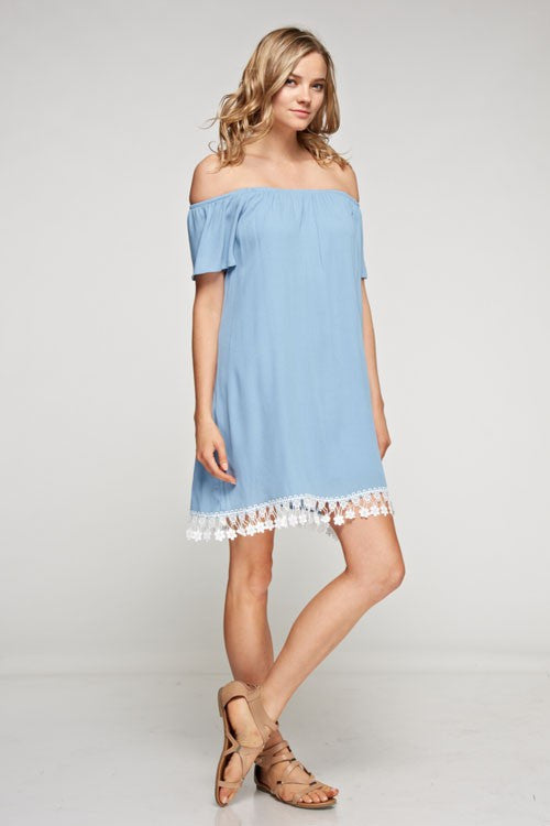 crochet off shoulder dress Tallulah Off-Shoulder Crochet Dress White