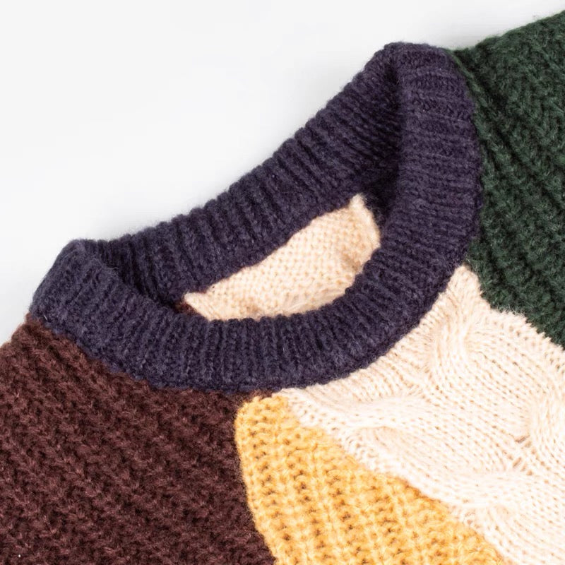 Color Block Wool Sweater