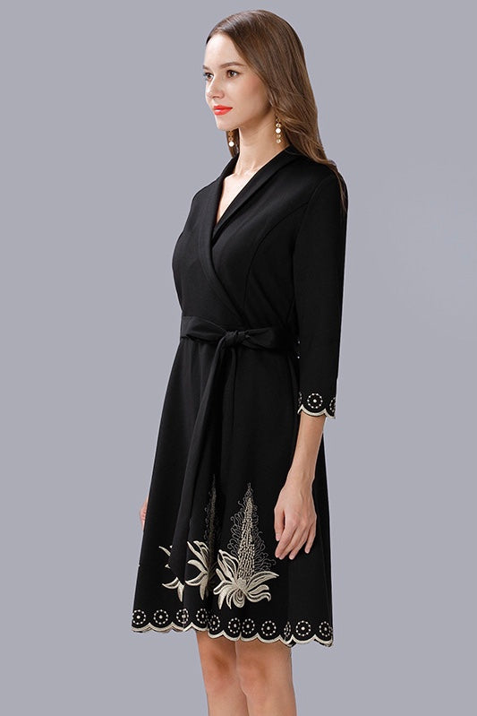 Floral Embroidered Midi Dress