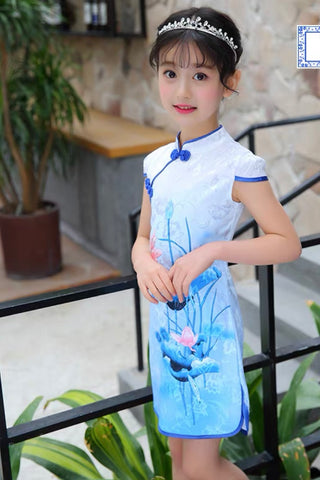 Kid Floral Qipao Dress