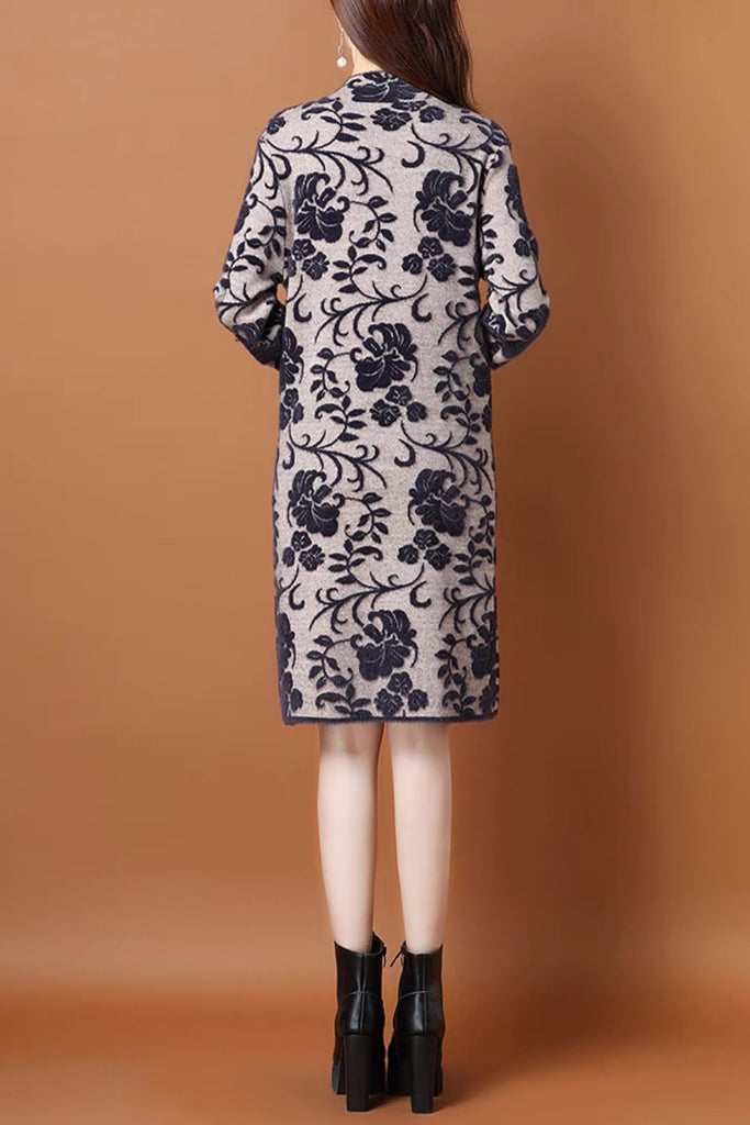 Trendy Print Sweater Dress