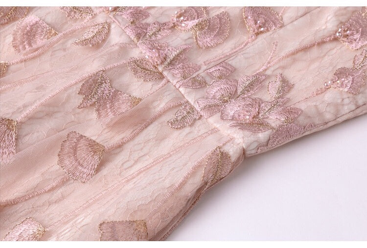 Lace Maxi Dress W/ Beads