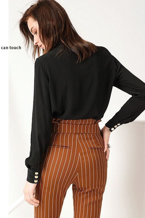 Shirt Collar Tencel Blouse