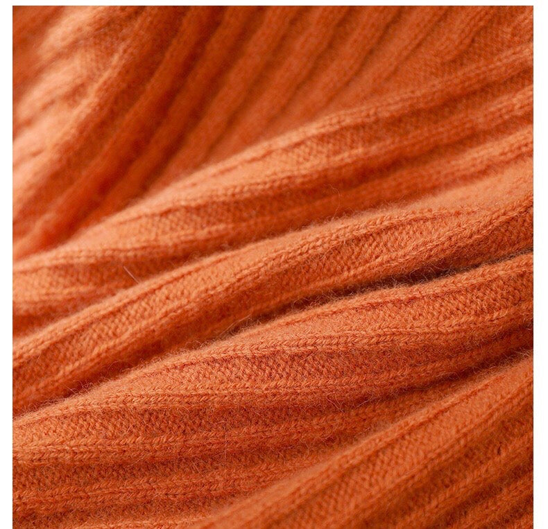 Orange Wool Sweater W/ Gold Buttons