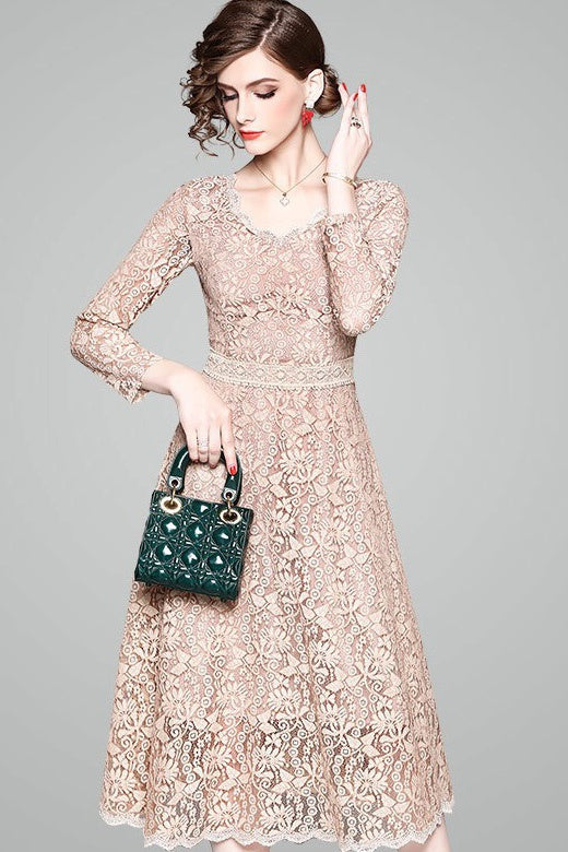 All Over Lace Midi Dress