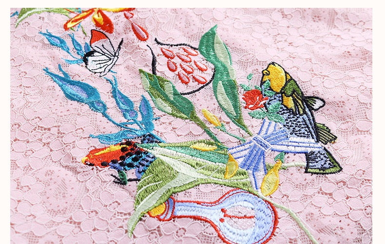 Floral Embroidered Lace Dress