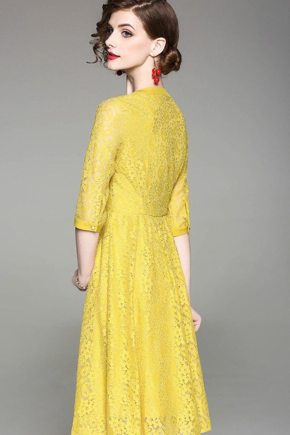 Floral Embroidered Lace Dress