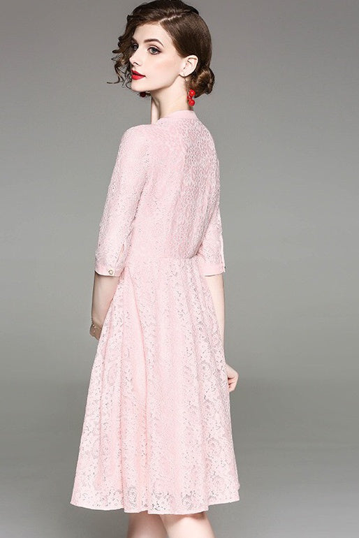 Floral Embroidered Lace Dress