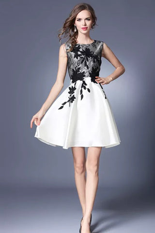 Black and White Floral Dress