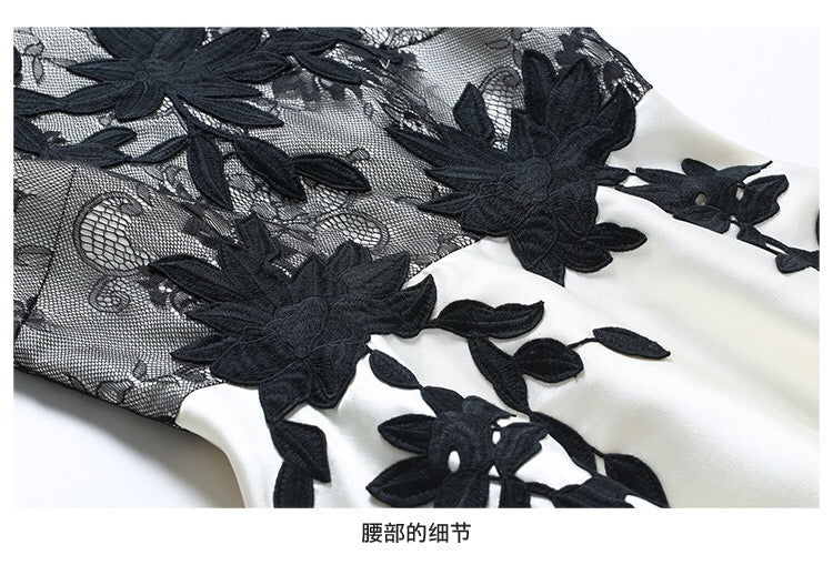 Black and White Floral Dress