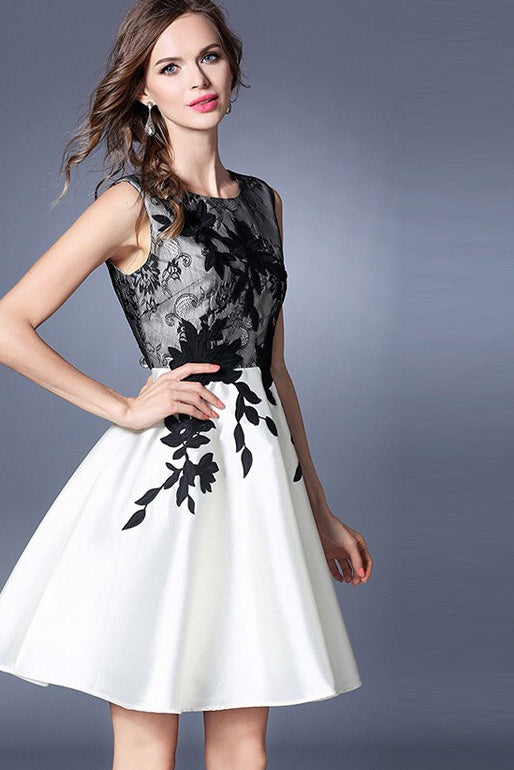 Black and White Floral Dress