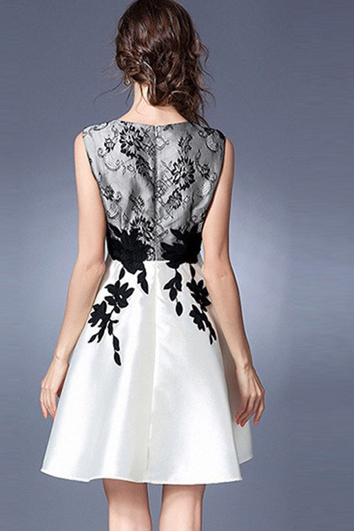 Black and White Floral Dress