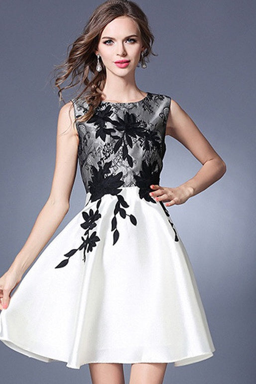 Black and White Floral Dress