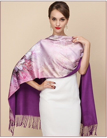 Silk Two Layer Large Scarf