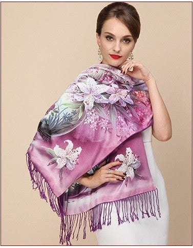 Silk Two Layer Large Scarf