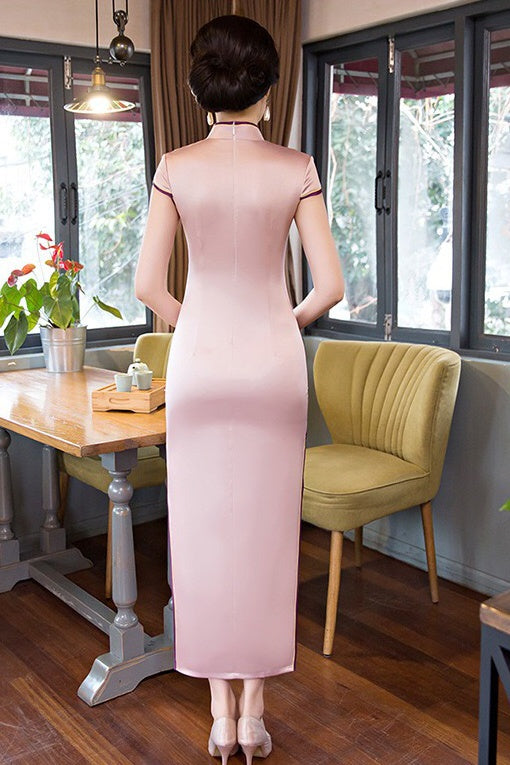 Floral Print Long Qipao Dress