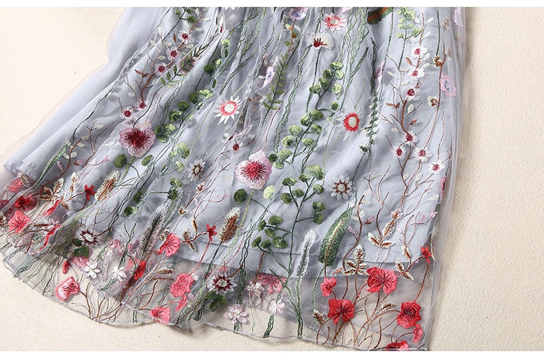 Floral Embroidered Maxi Dress
